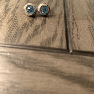 Blue and Silver Stud Earrings